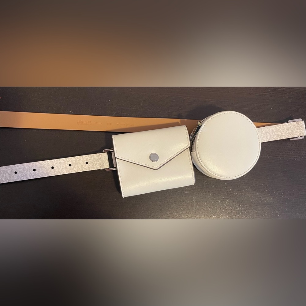 Michael Kors White Double Belt Bag SZ L/XL NWT - Picture 4 of 10